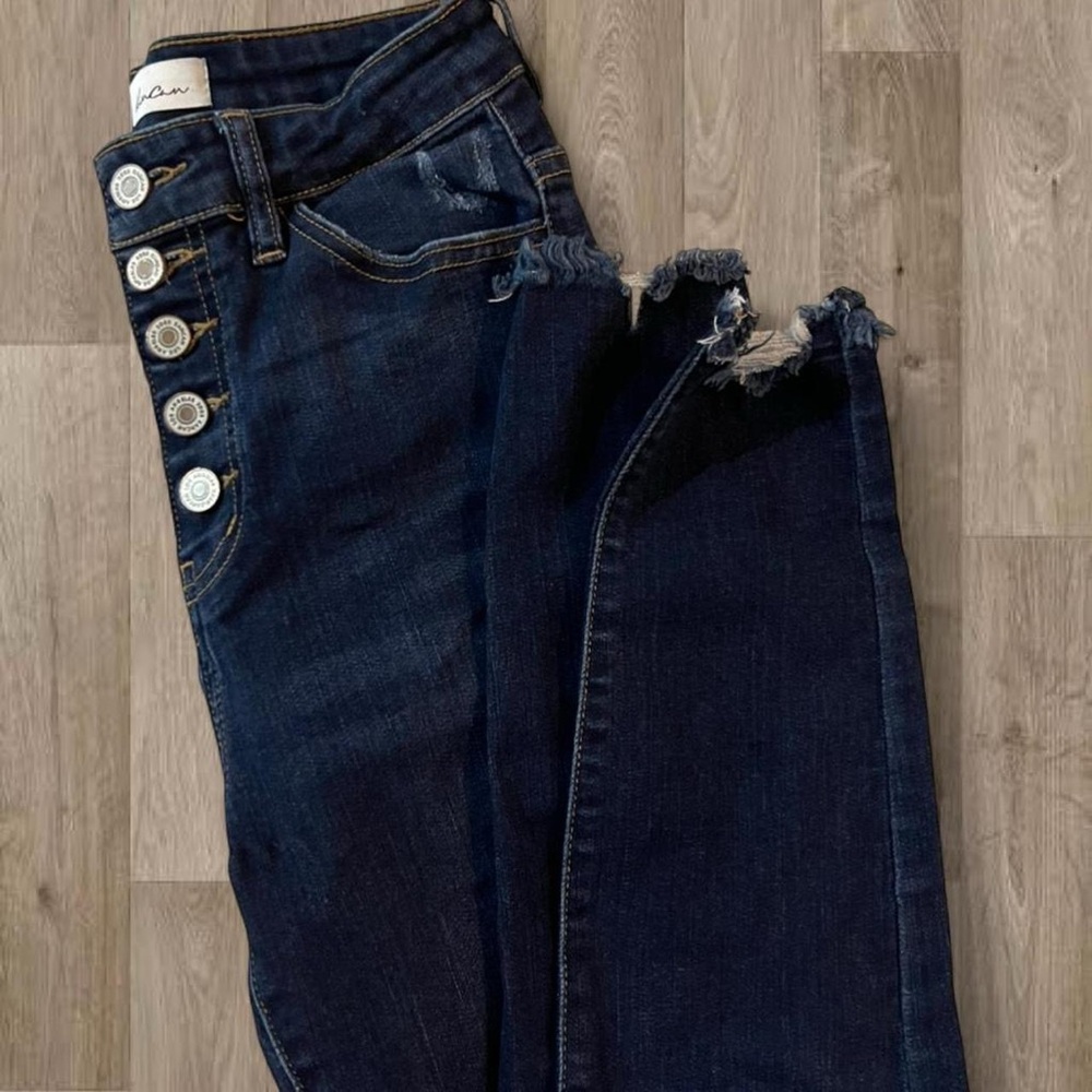 KanCan Women's High Rise Dark Denim Jeans - Picture 2 of 8